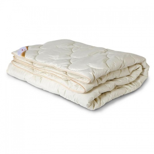 Одеяло 140х205 всесезонное (шерсть мериноса/тик, хлопок 100%) ОМТ-15-3