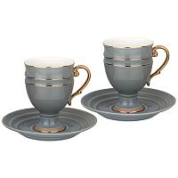 Чайный набор lefard на 2 персоны 4 предмета, 250 мл серый, арт. 91-108