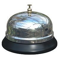Звонок настольный, диаметр 100 мм, серебро
