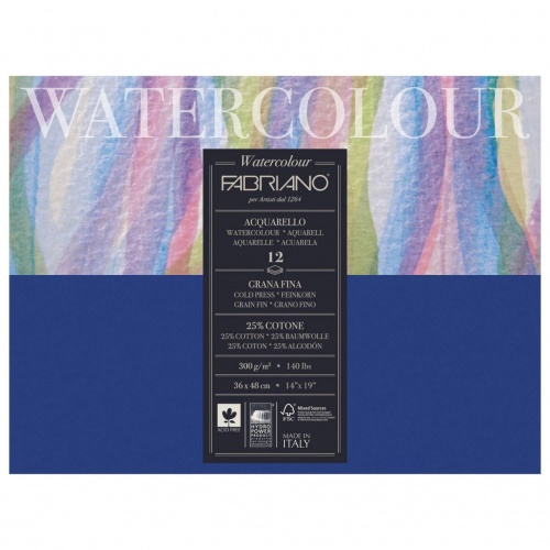 Альбом для акварели БОЛЬШОЙ А3+ (360х480 мм) FABRIANO "Watercolour Studio", среднее зерно, 12 л., 300 г/м2, 17313648