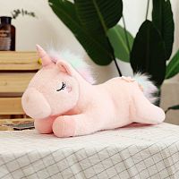 Мягкая игрушка спящий единорог с цветами «Lying flower unicorn» 40 см, 5600