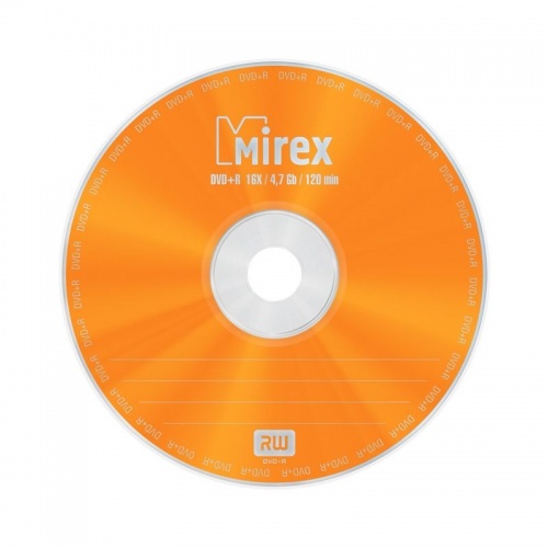 Носители информации DVD+R,16x, Mirex, Cake/50, UL130013A1B