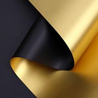 Пленка для цветов двухсторонняя Пленка с золотом черный 0,58х5м 4608774