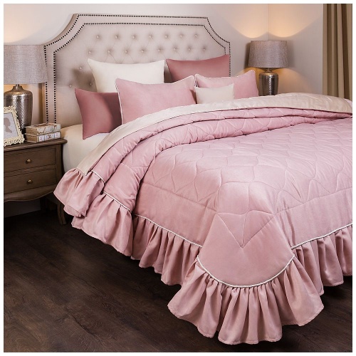 Комплект на кровать из покрывала и 2-х нав барокко 250х230,50х70-2шт,розовый, 100% пэ, арт. 850-903-55