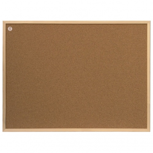 Доска пробковая для объявлений (80×60 см), ECO, деревянная рамка, 2х3 (Польша), TC86/C
