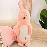 Мягкая игрушка подушка розовый кролик «Pink carrot rabbit» 55 см, 5590