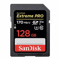 Карта памяти SDXC 128 GB SANDISK Extreme Pro UHS-I U3, V30, 170 Мб/сек (class 10), SDSDXXG-128G-GN4IN, DXXY-128G-GN4IN