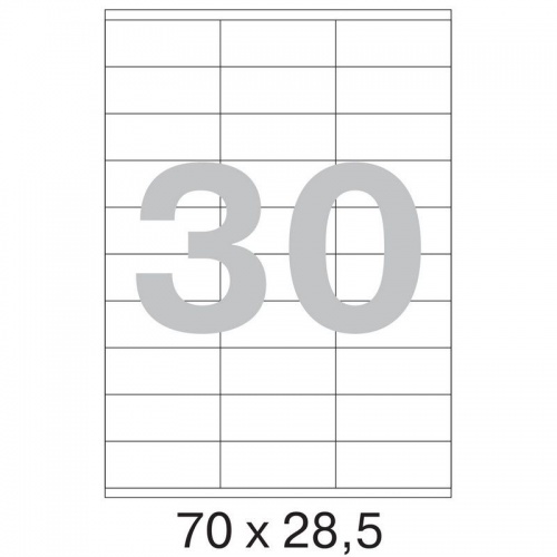 Этикетки самоклеющиеся. ProMEGA Label BASIC 70х28,5 мм / 30 шт. на листе А4(100л