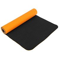 Коврик для йоги 183 х 61 х 0,6 см, двухцветный, цвет оранжевый 4736801