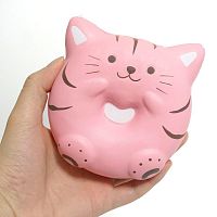 Игрушка-антистресс squishy (сквиши) кот пончик розовый