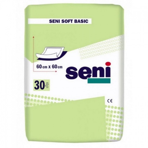 Пеленки впитывающие 60х60см SENI SOFT BASIC,30штук в упаковке
