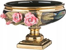 Чаша декоративная розы черная высота 23 см. диаметр 33 см., арт. 341-186