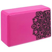 Блок для йоги 23 x 15 x 8 см,120 г, цвет розовый