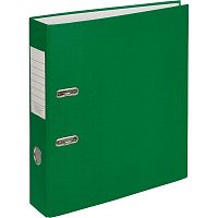 Папка-регистратор (ПВХ+бумага)экономи,75мм, зеленый