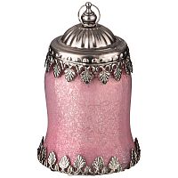 Светильник с led-подсветкой и металл.элементами, диаметр 9см, высота 15см, розовый, арт. 132-033