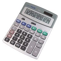 Калькулятор ПОЛНОРАЗМЕРНЫЙ настольный Milan 40924BL,14 разр, серый, блистер