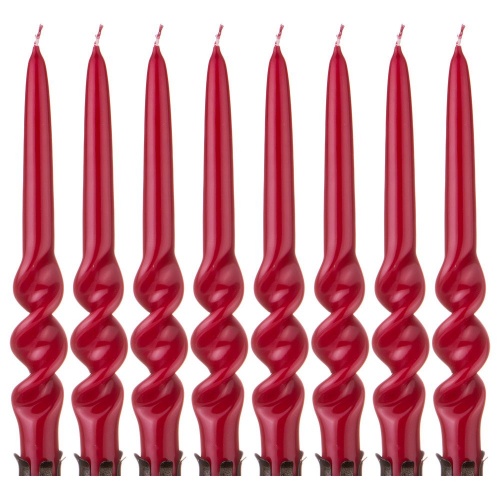 Набор свечей из 8 шт. 23,5x2,2 см. лакированный бордовый, арт. 348-634