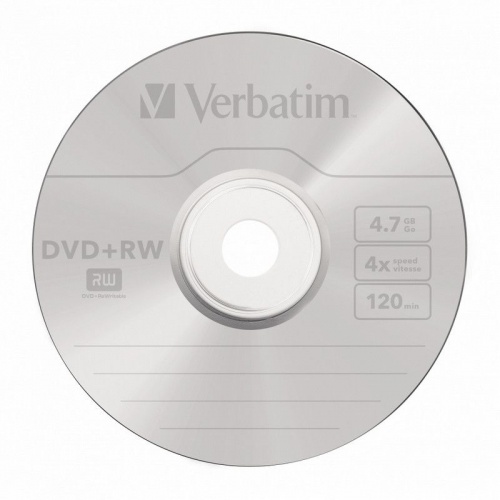 Носители информации DVD+RW,4x, Verbatim Serl Matt Silver, Jewel/5,43229