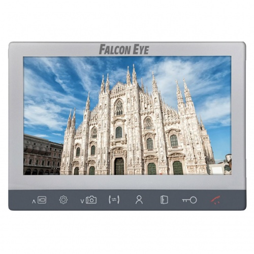 Видеодомофон FALCON EYE Milano Plus HD, дисплей 10" TFT IPS, сенсорные кнопки, белый, 00-00124399