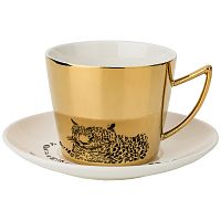 Чайный набор leopard на 1 персоны, 2 предмета, 220мл, золотой, арт. 91-083