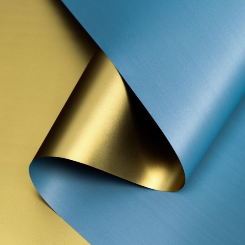 Пленка для цветов двухстор Пленка с золотом серо-голубой 0,58х5м 4608785