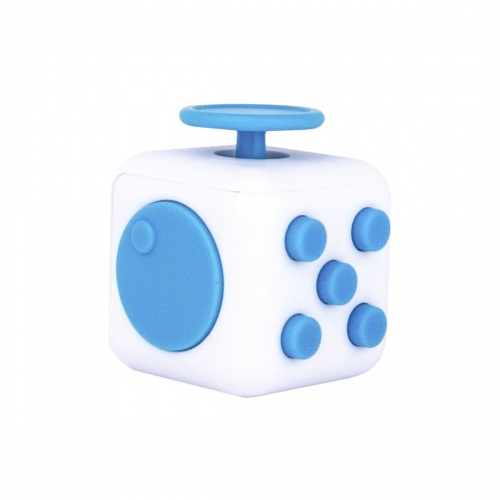 Игрушка антистресс Fidget Cube (Непоседа Куб) цвет - белый/голубой