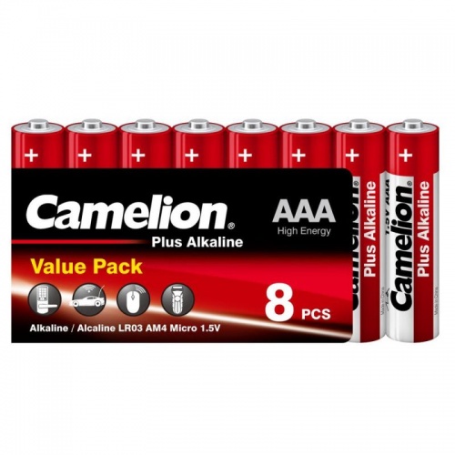 Батарейки Camelion AAA/LR 03 Plus Alkaline SP8 1.5В(8 шт в уп.)