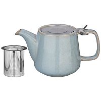 Чайник с металл.ситом и металл.крышкой luster 500мл, серо-голубой, арт. 470-376