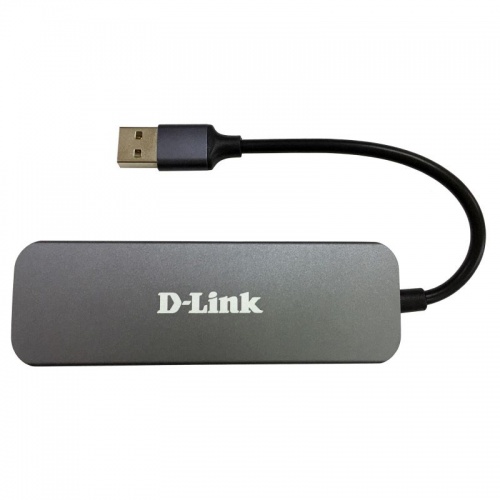 Разветвитель USB D-Link DUB-H4, 4 USB 2.0, 2.4A, внеш. пит., черный
