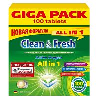 Таблетки для ПММ Clean Fresh Allin1 (giga) 100шт/уп