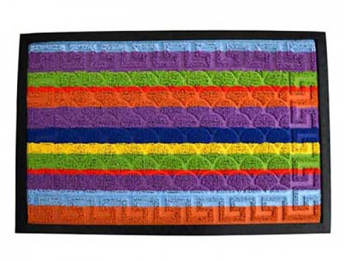 Коврик для порога ворсовый 40х60см с резиновой каймой, разноцветный