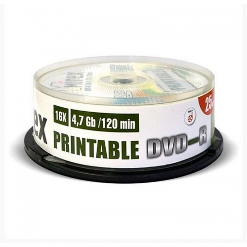 Носители информации DVD-R Printable,16x, Mirex, Cake/25, UL130028A1M