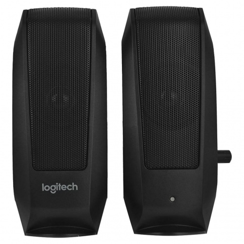 Колонки компьютерные LOGITECH S120, 2.0, 2х1, 2 Вт, пластиковый корпус, черный, 980-000010