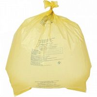 Пакет для мед.отходов кл.Б желтый 700x800x18мкм, 60л 100шт/уп