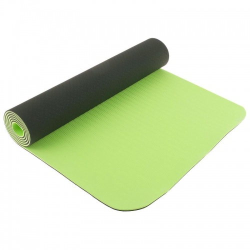 Коврик для йоги 183 x 61 x 0,6 см, двухцветный, цвет темно-зеленый