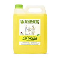 Средство для мытья посуды Synergetic Антибактериальное, Лимон 5л