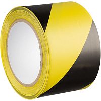 Лента для разметки ПВХ 75мм х 30м желто-черная (KM