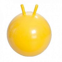 Гимнастический мяч детский с рожками, с насосом, 45см (желтый)