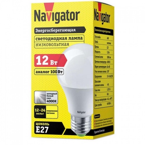 Лампа светодиодная Navigator NLL-A60-12-12/24-4K-E27 61477