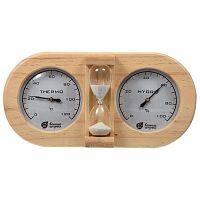 Термометр с гигрометром Банная станция с песочными часами 27х13,8х7,5 18028